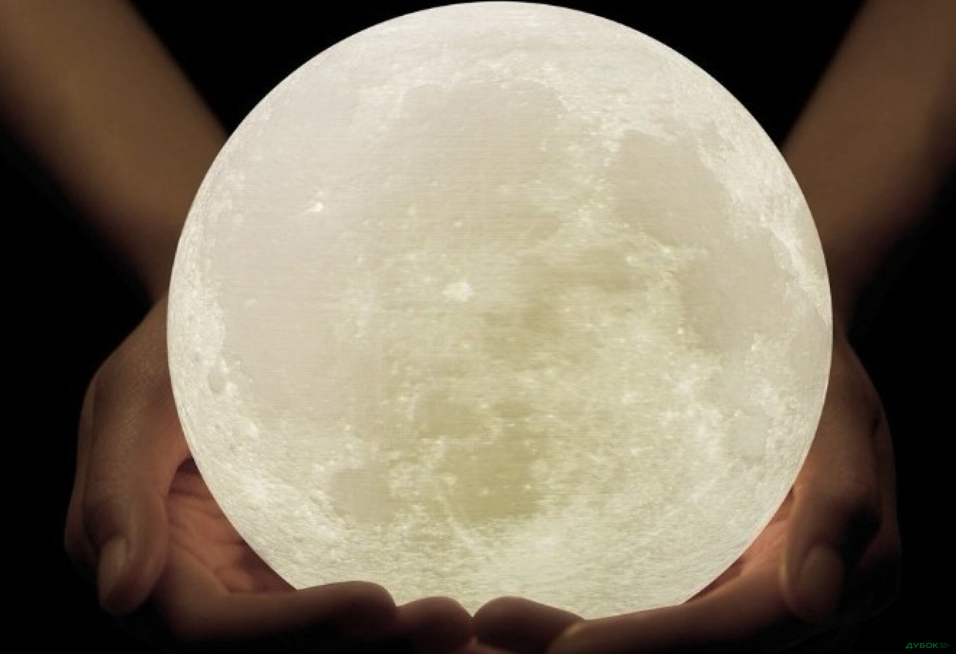 Фото 3 - Нічний світильник Лампа 3D Луна дотик К201 Happy light