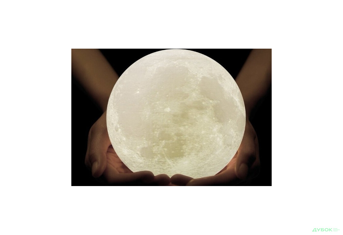 Фото 3 - Нічний світильник Лампа 3D Луна дотик К201 Happy light