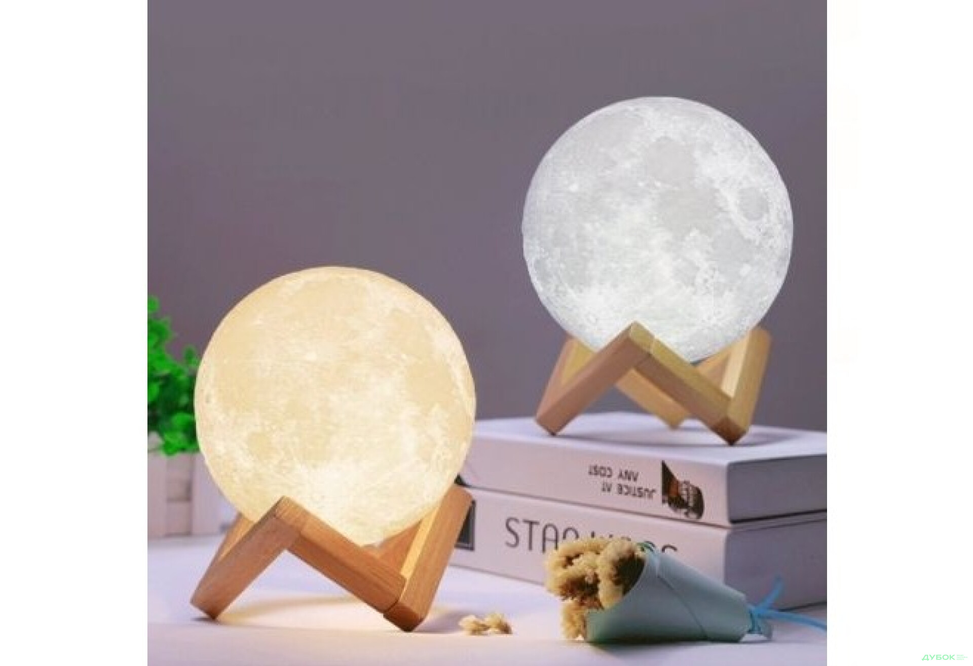 Фото 2 - Нічний світильник Лампа 3D Луна дотик К203 Happy light