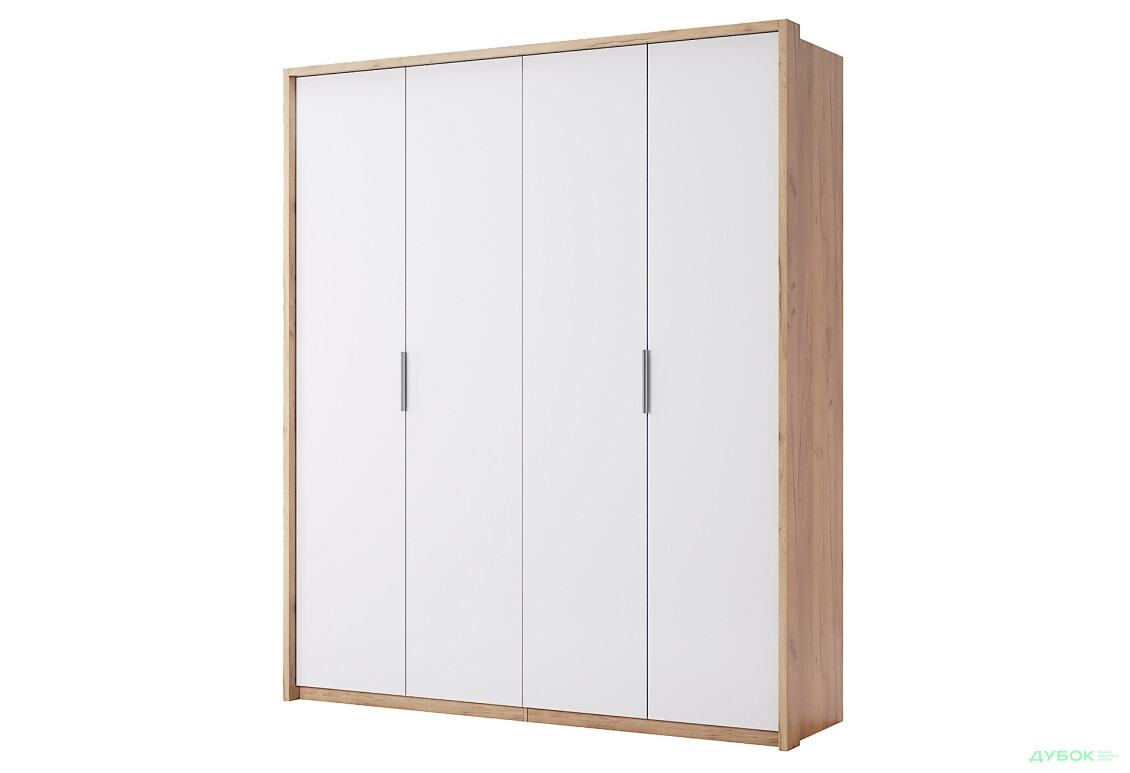 Шафа MiroMark Асті 4-дверна 184 см Дуб крафт/Білий - Зображення 1 Зображення 1 - Шафа MiroMark Асті 4-дверна 184 см Дуб крафт/Білий