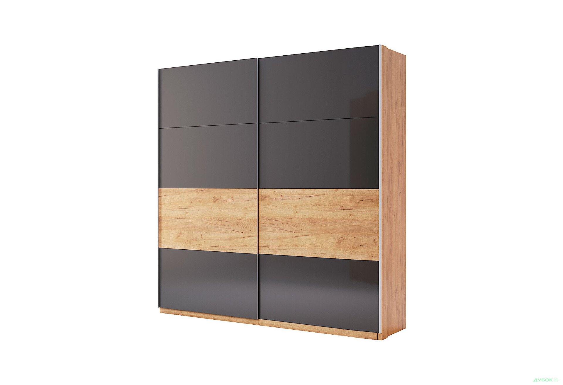 Зображення 1 - Шафа-купе MiroMark Рамона 2-дверна 200 см Дуб Крафт/Лава