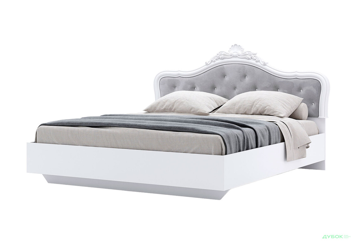 Кровать MiroMark Луиза (без вклада) 160х200 см с короной, белая