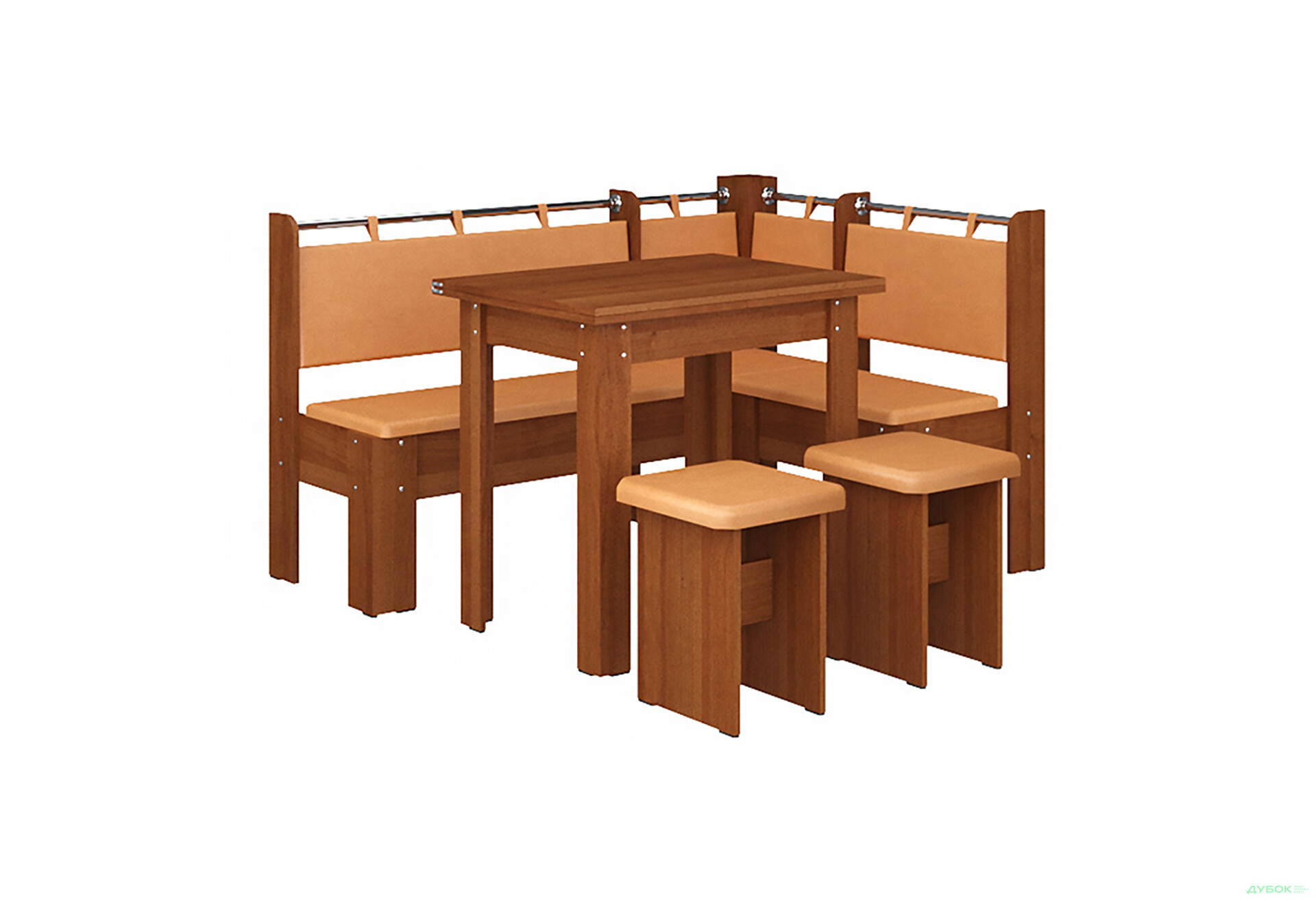 Зображення 2 - Кухонний куточок Гетьман (куток Гетьман + Розкл. стіл №3 + табурет №3 / 2шт) Пехотін