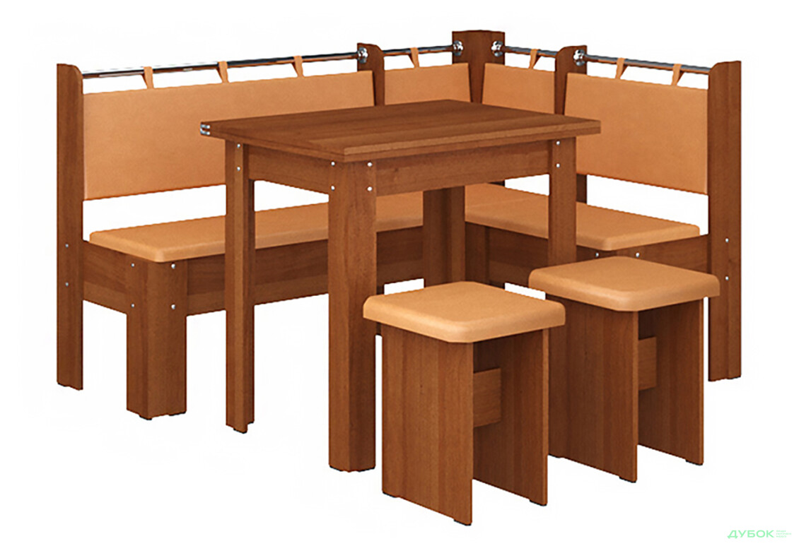 Зображення 2 - Кухонний куточок Гетьман (куток Гетьман + Розкл. стіл №3 + табурет №3 / 2шт) Пехотін