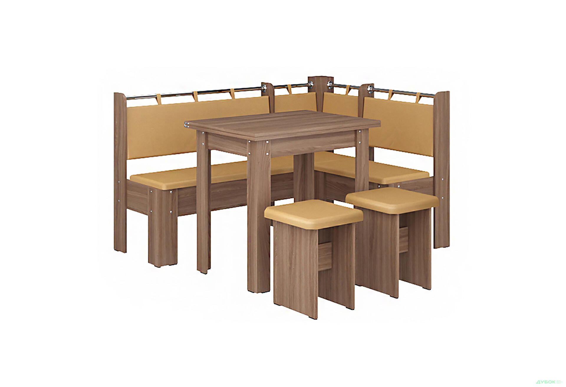 Зображення 3 - Кухонний куточок Гетьман (куток Гетьман + Розкл. стіл №3 + табурет №3 / 2шт) Пехотін