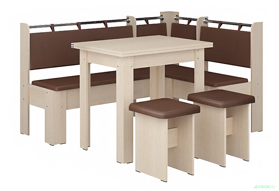 Зображення 4 - Кухонний куточок Гетьман (куток Гетьман + Розкл. стіл №3 + табурет №3 / 2шт) Пехотін