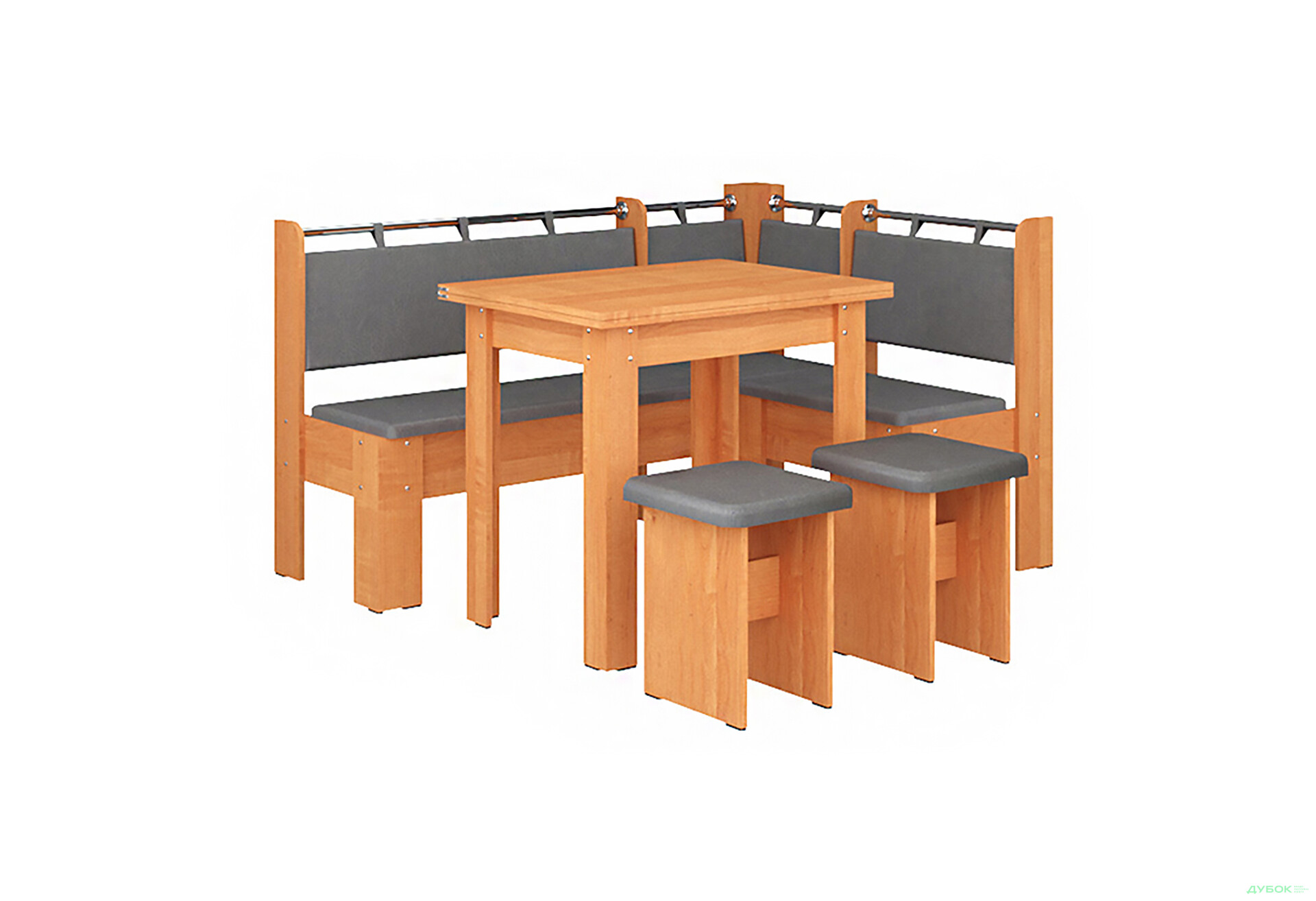 Зображення 5 - Кухонний куточок Гетьман (куток Гетьман + Розкл. стіл №3 + табурет №3 / 2шт) Пехотін