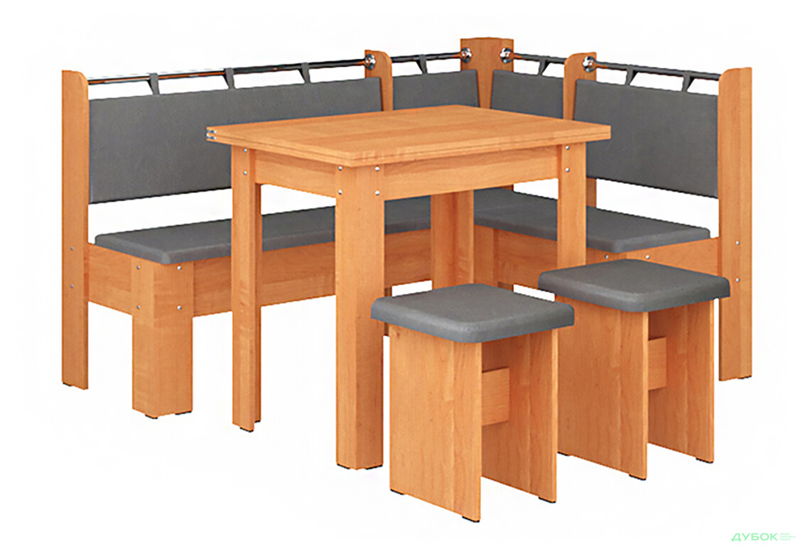 Зображення 5 - Кухонний куточок Гетьман (куток Гетьман + Розкл. стіл №3 + табурет №3 / 2шт) Пехотін