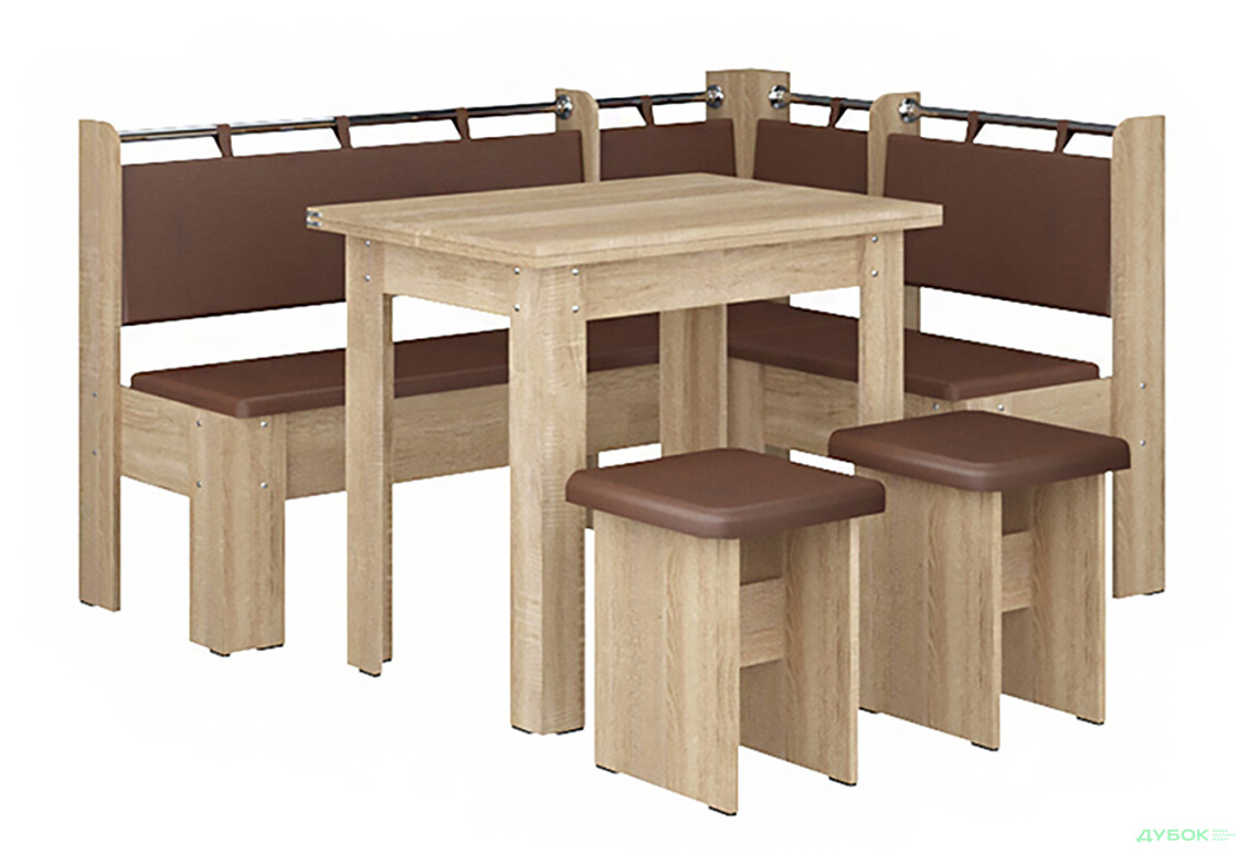 Зображення 6 - Кухонний куточок Гетьман (куток Гетьман + Розкл. стіл №3 + табурет №3 / 2шт) Пехотін