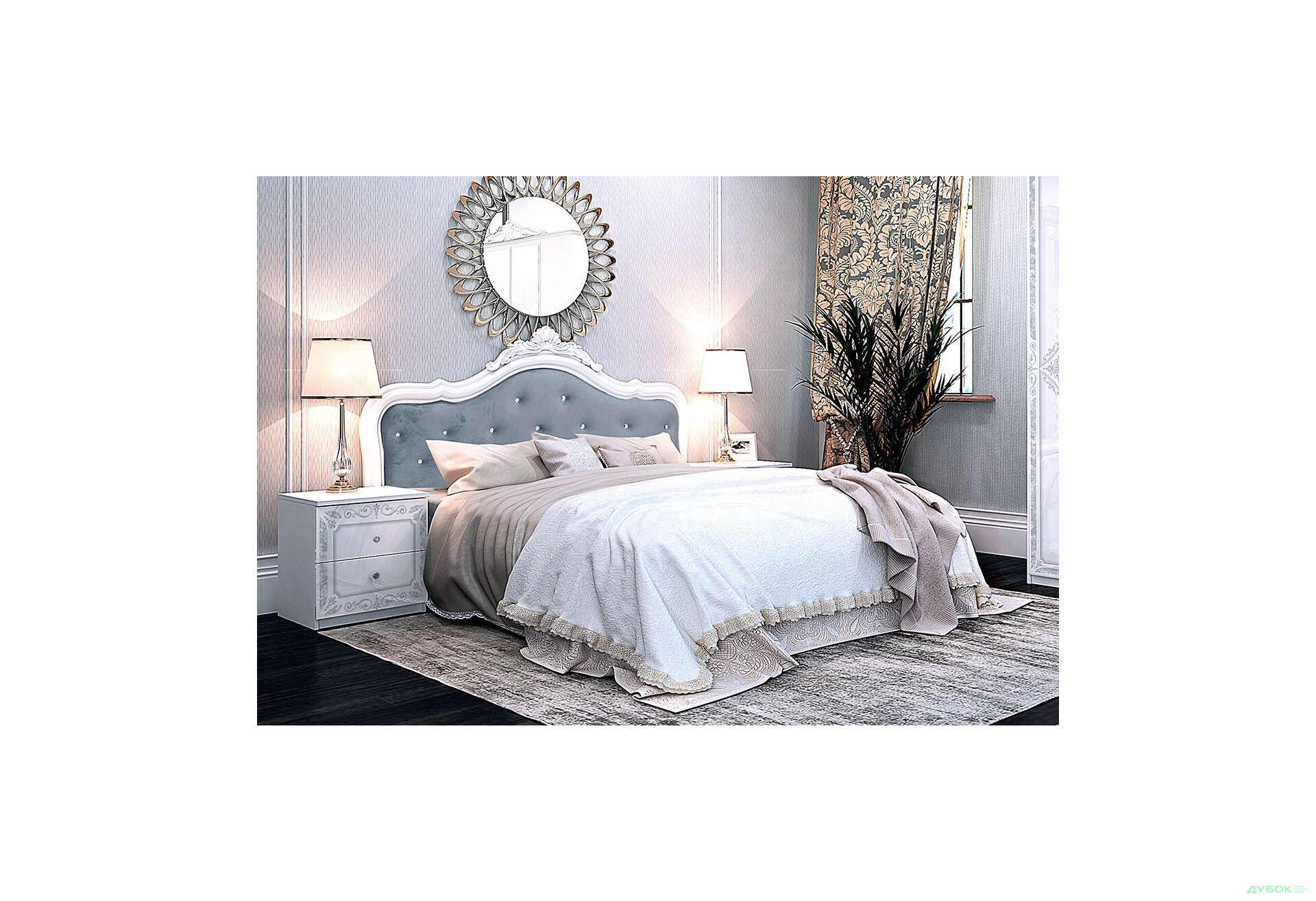 Спальня MiroMark Луїза з шафою 6D, 160 см - Зображення 3 Зображення 3 - Спальня MiroMark Луїза з шафою 6D, 160 см