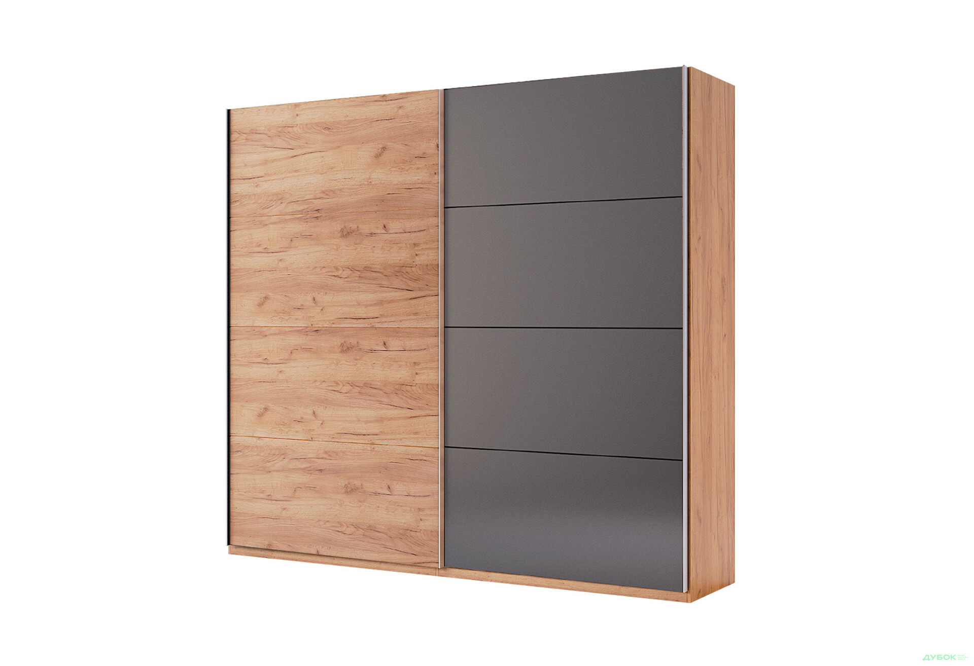 Зображення 1 - Шафа-купе MiroMark Луна 2-дверна 250 см Лава/Дуб Крафт