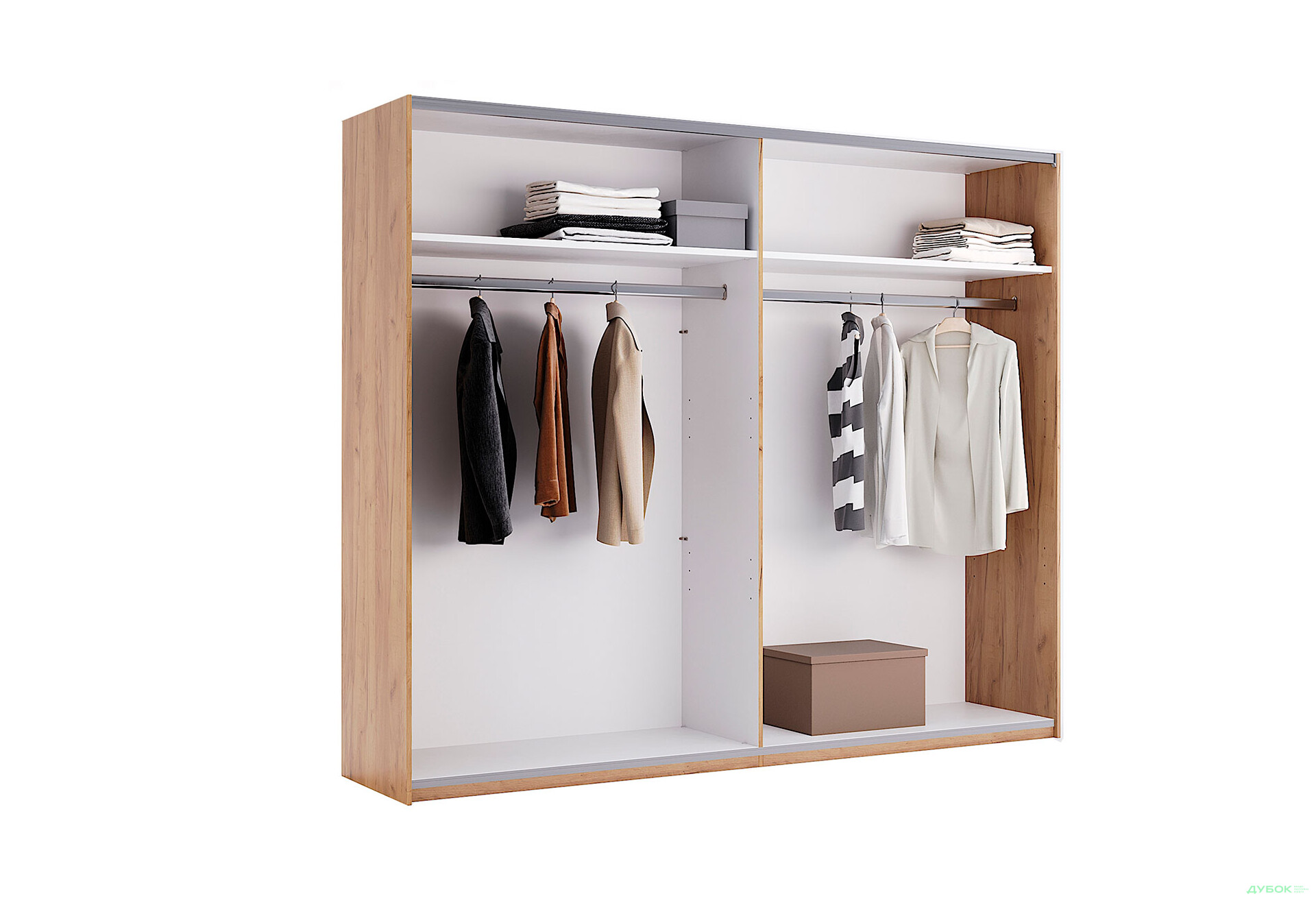 Зображення 2 - Шафа-купе MiroMark Луна 2-дверна 250 см Лава/Дуб Крафт