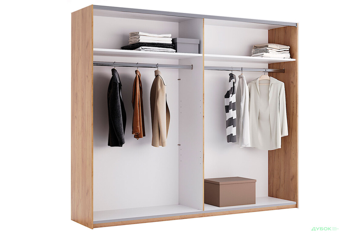 Зображення 2 - Шафа-купе MiroMark Луна 2-дверна 250 см Лава/Дуб Крафт