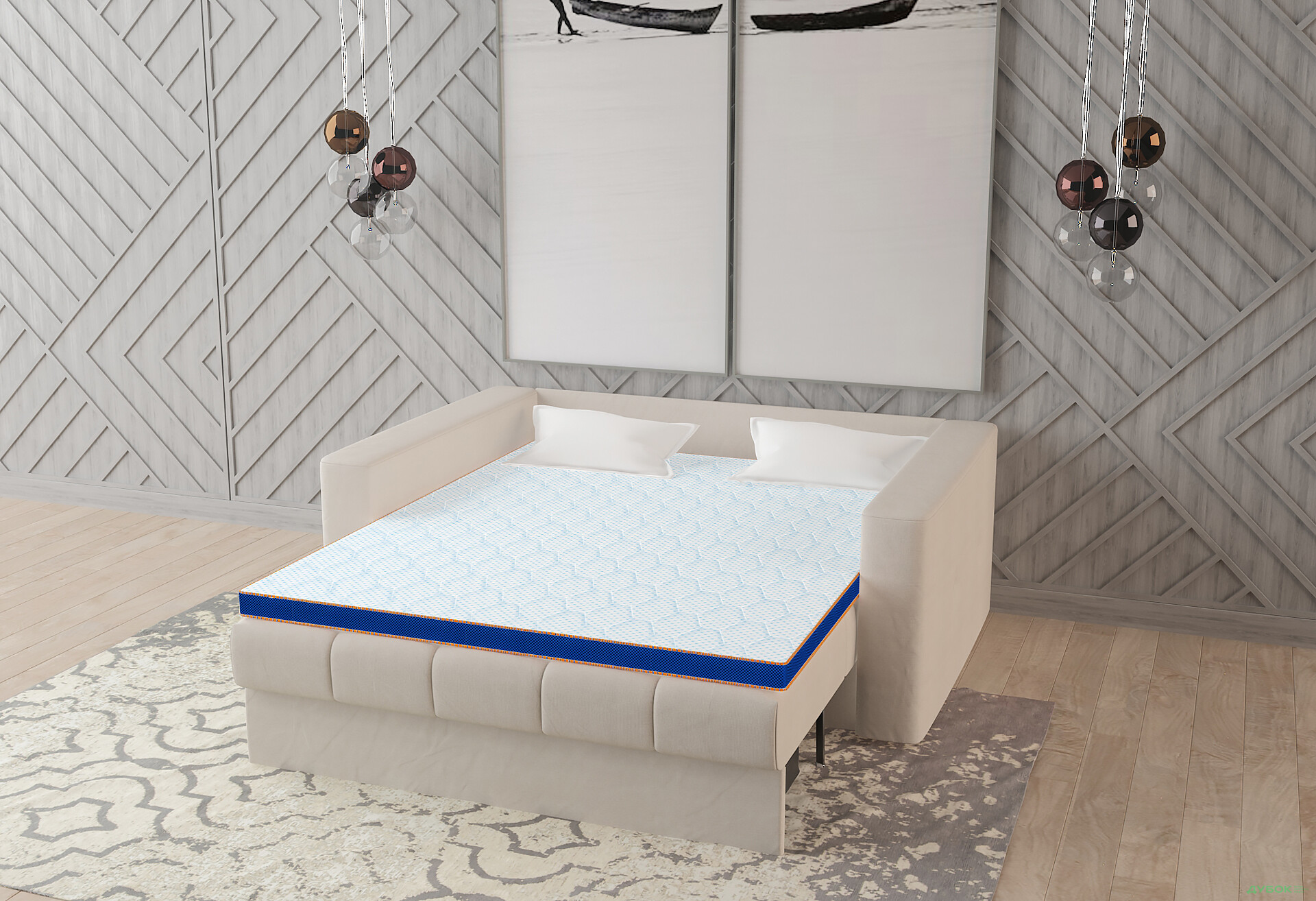 Зображення 8 - Матрац Sleep&Fly mini топпер Super Flex / Супер Флекс (чохол з жаккарду) ЕММ