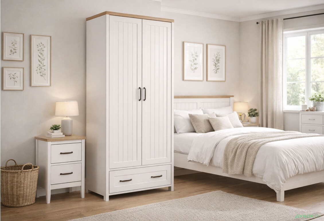 Зображення 2 - Шафа VMV holding Верне 2-дверна з шухлядою 89 см Білий/Дуб кам'яний