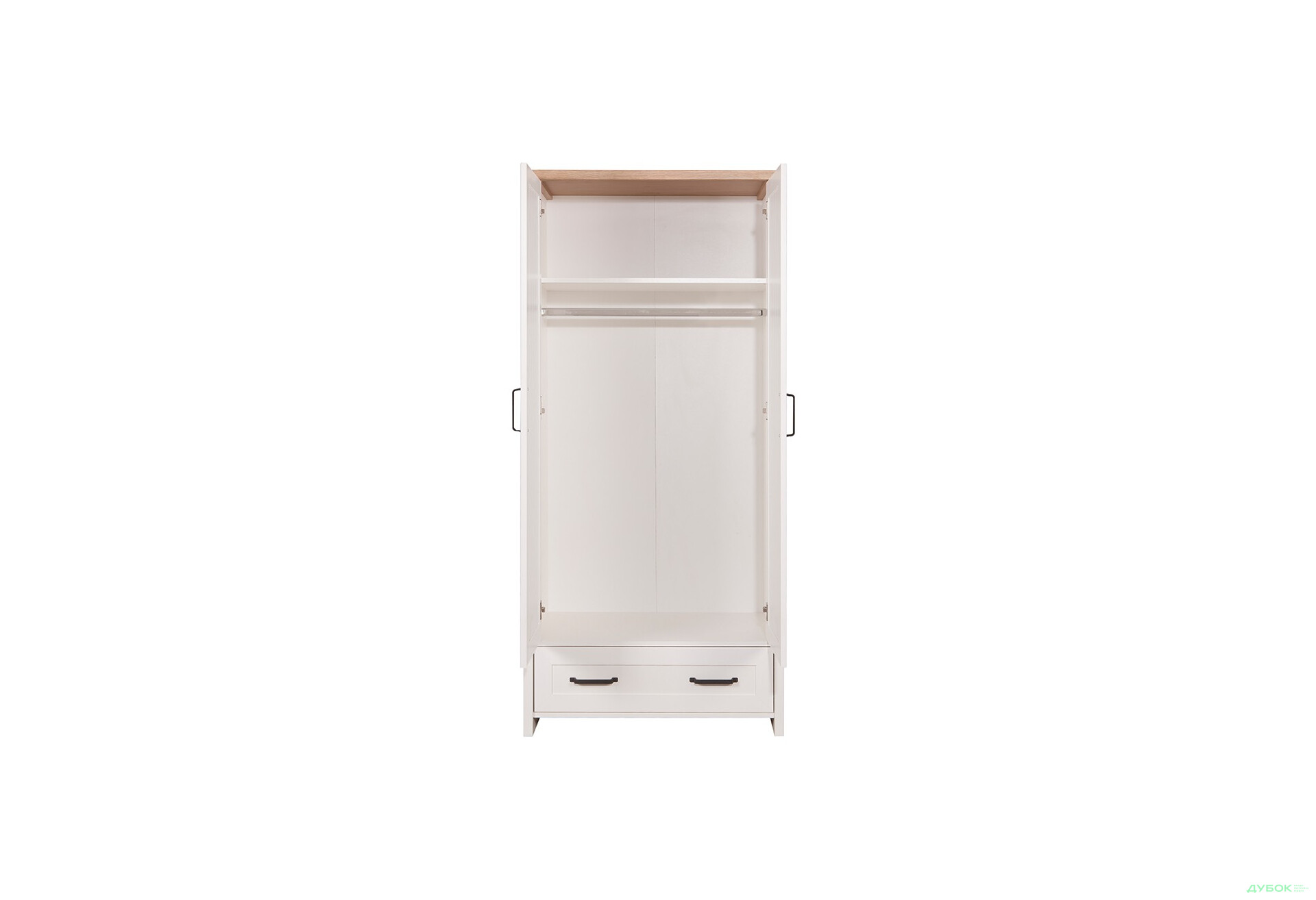 Шафа VMV holding Верне 2-дверна з шухлядою 89 см Білий/Дуб кам'яний - Зображення 2 Зображення 2 - Шафа VMV holding Верне 2-дверна з шухлядою 89 см Білий/Дуб кам'яний