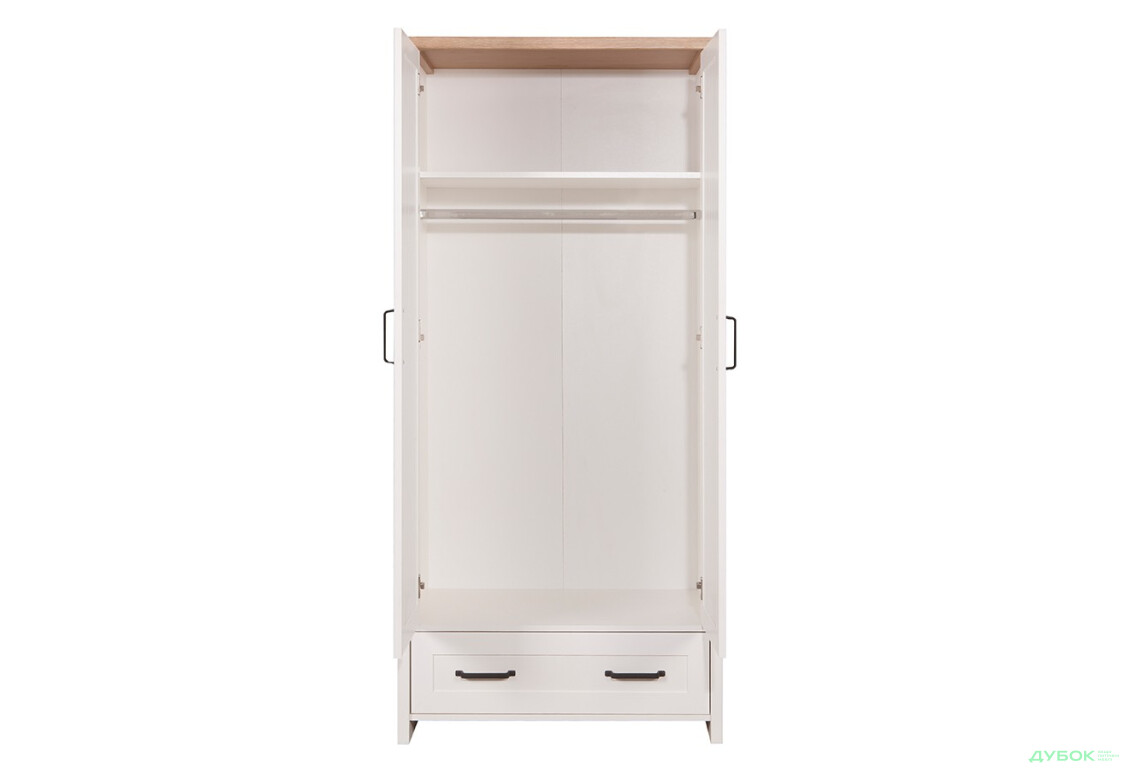 Шафа VMV holding Верне 2-дверна з шухлядою 89 см Білий/Дуб кам'яний - Зображення 2 Зображення 2 - Шафа VMV holding Верне 2-дверна з шухлядою 89 см Білий/Дуб кам'яний