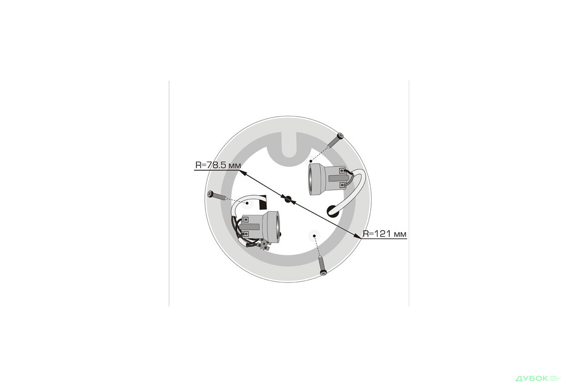 Зображення 4 - Світильник НББ 2х60 Вт Е27 d300 Метелик 24650 Dekora