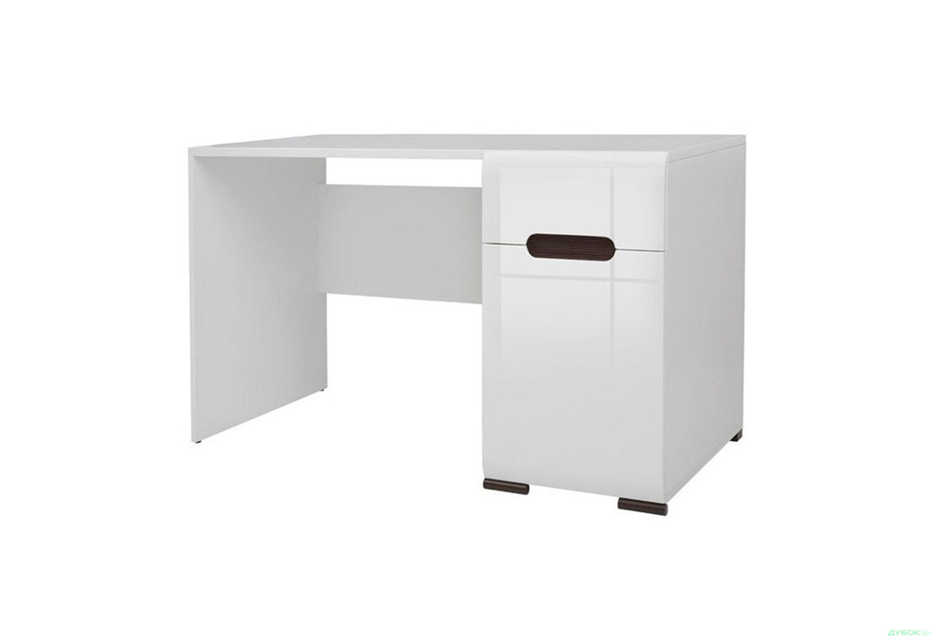 Зображення 1 - Стіл письмовий ВМК Ацтека (Амелія) 120x66 см з тумбою і шухлядою, білий/венге