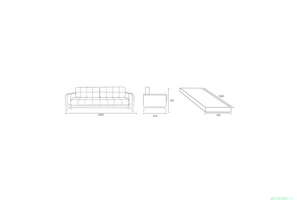 Диван Тед / Ted прямой 3 seater Давидос - Изображение 7 Изображение 7 - Диван Тед / Ted прямой 3 seater Давидос