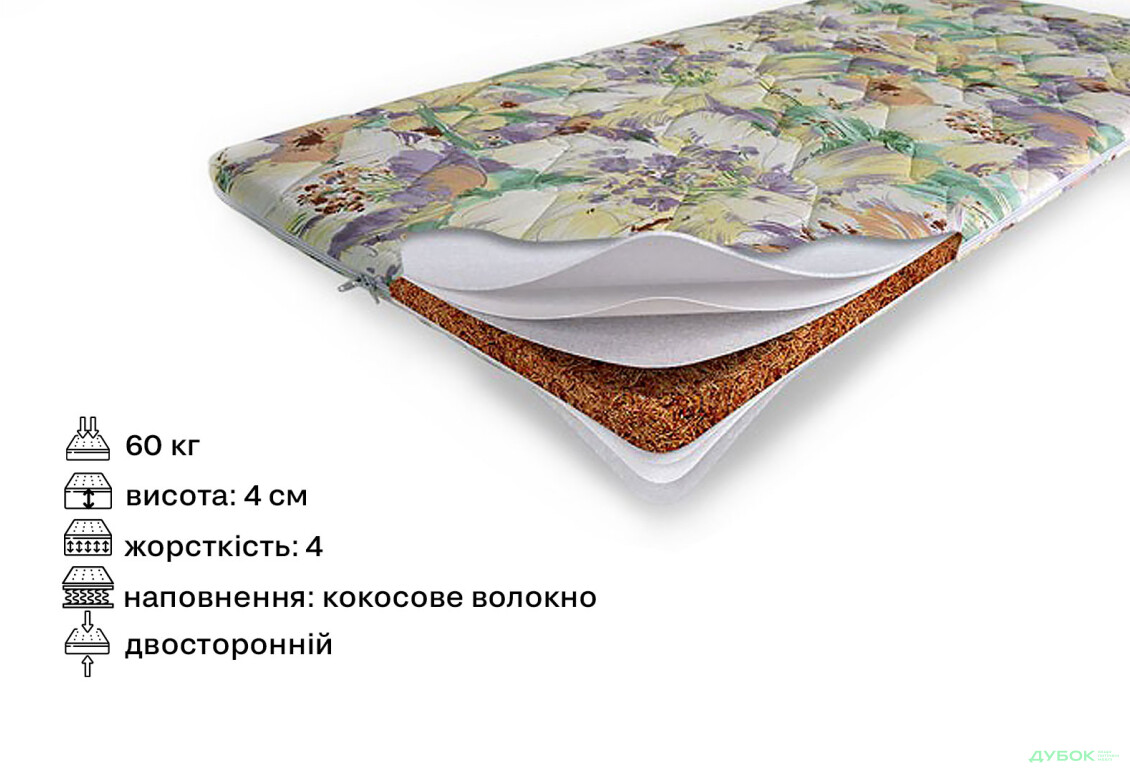 Зображення 2 - Матрац Малютка Кокос 60х120 Світ Меблів