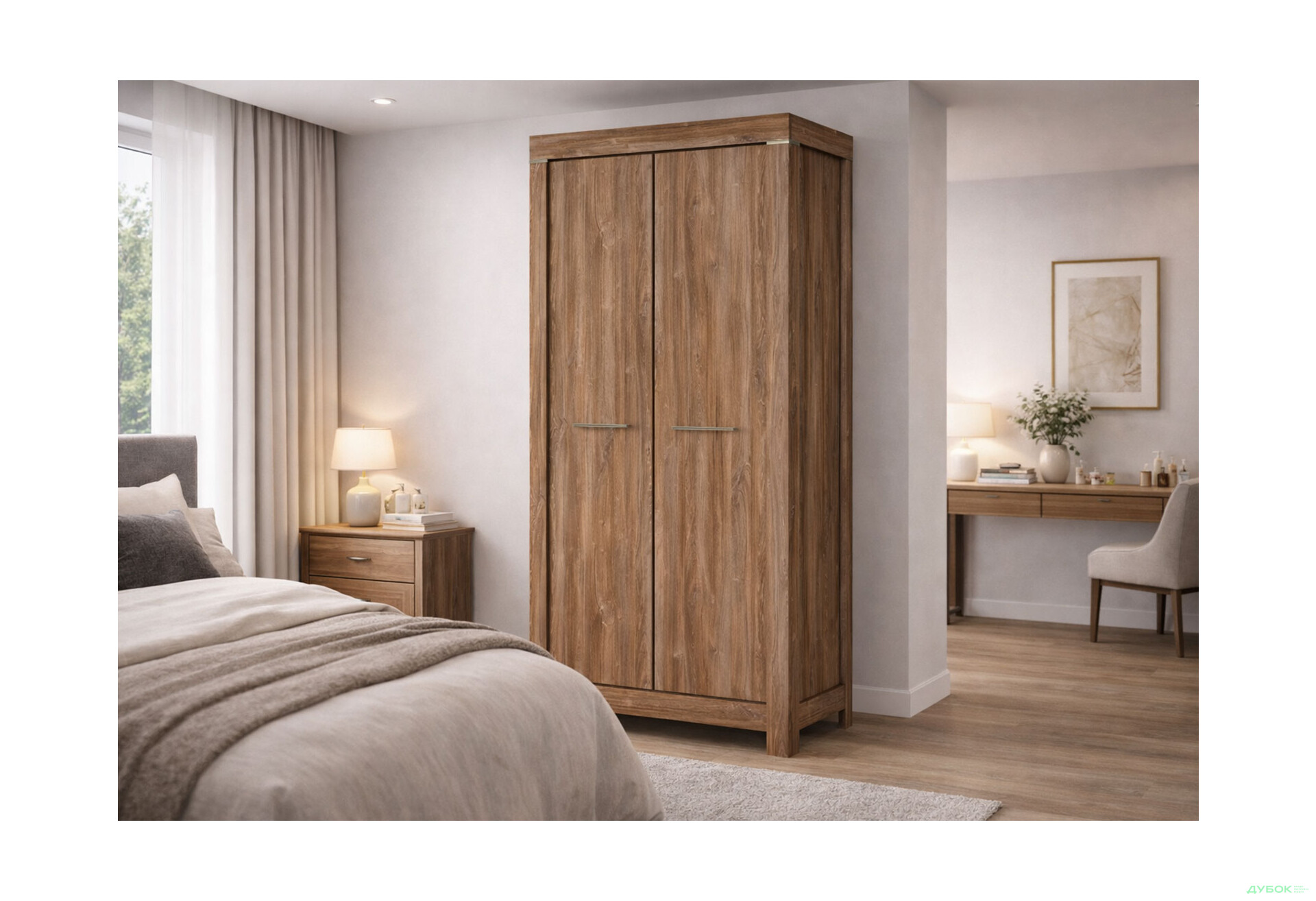 Зображення 2 - Шафа ВМК Герман 2-дверна 98 см Дуб стірлінг