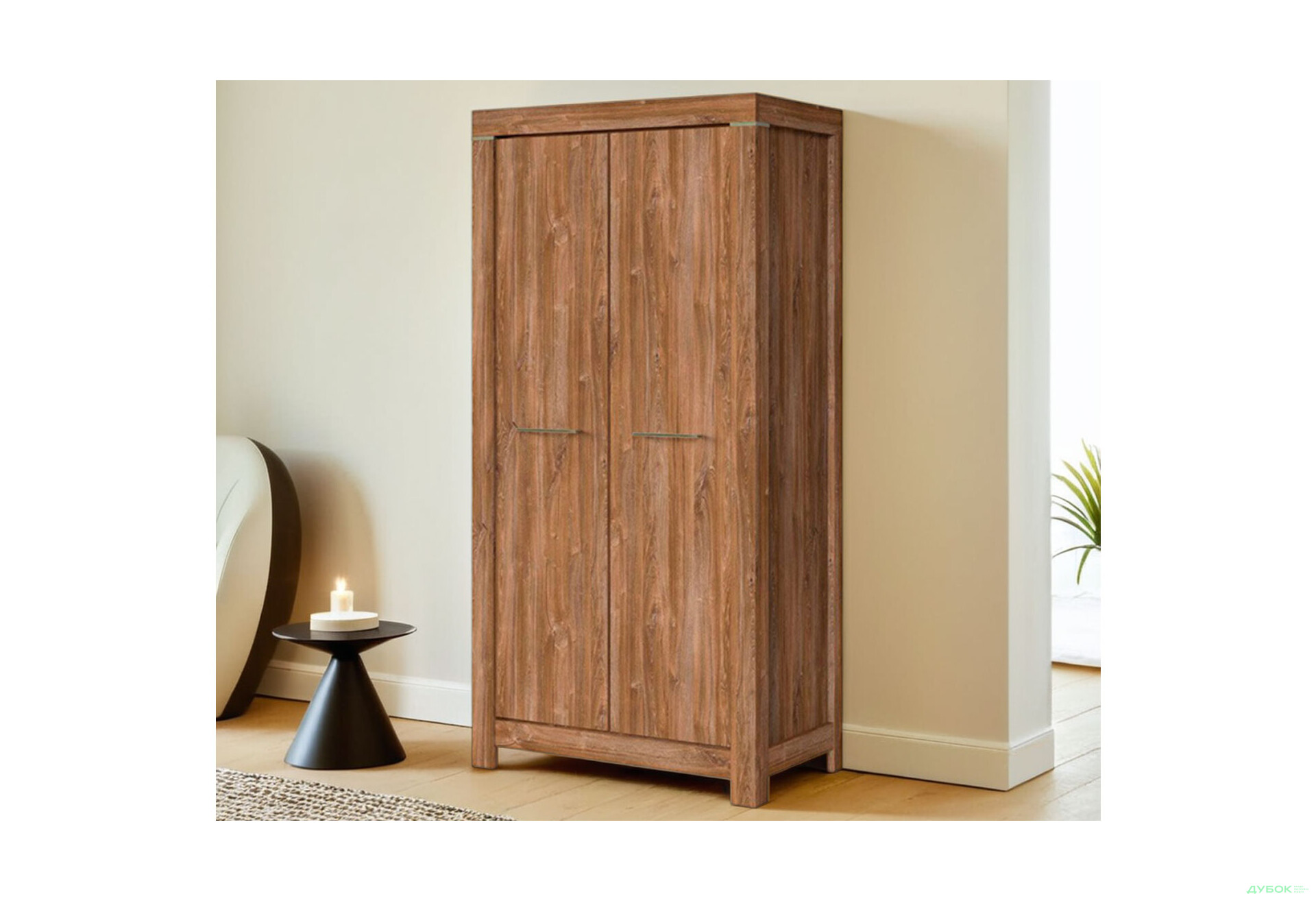 Шафа ВМК Герман 2-дверна 98 см Дуб стірлінг - Зображення 2 Зображення 2 - Шафа ВМК Герман 2-дверна 98 см Дуб стірлінг