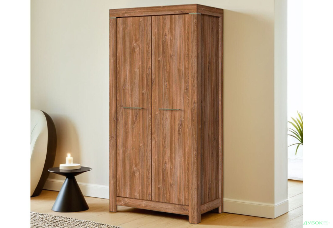 Шафа ВМК Герман 2-дверна 98 см Дуб стірлінг - Зображення 2 Зображення 2 - Шафа ВМК Герман 2-дверна 98 см Дуб стірлінг