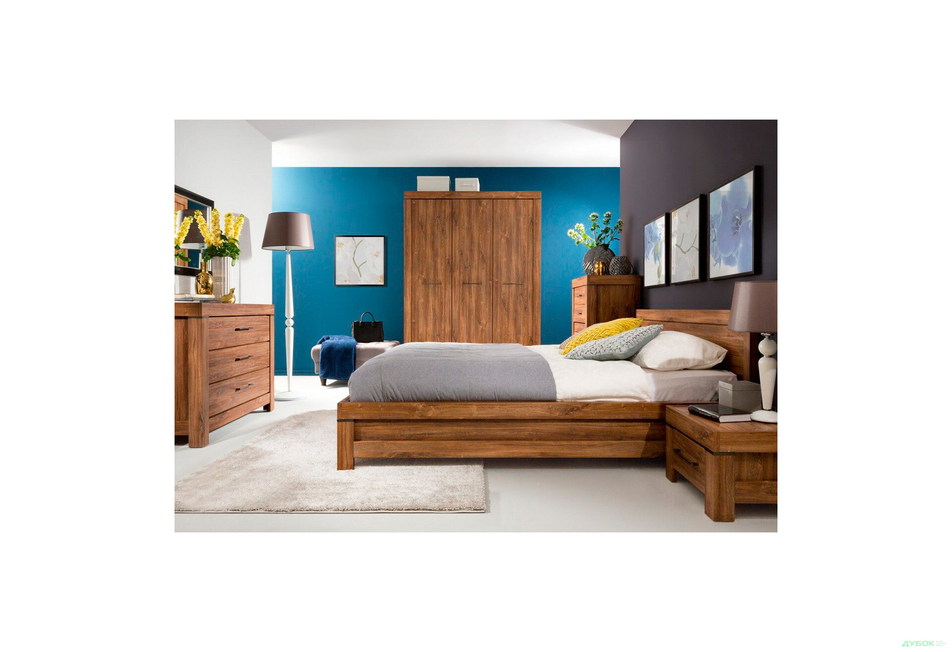 Ліжко ВМК Герман (без вкладу) 160х200 см, дуб стірлінг - Зображення 2 Зображення 2 - Ліжко ВМК Герман (без вкладу) 160х200 см, дуб стірлінг