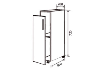 Н1 Полиці + фасад петлі 200х720 Максіма Люкс VIP-master