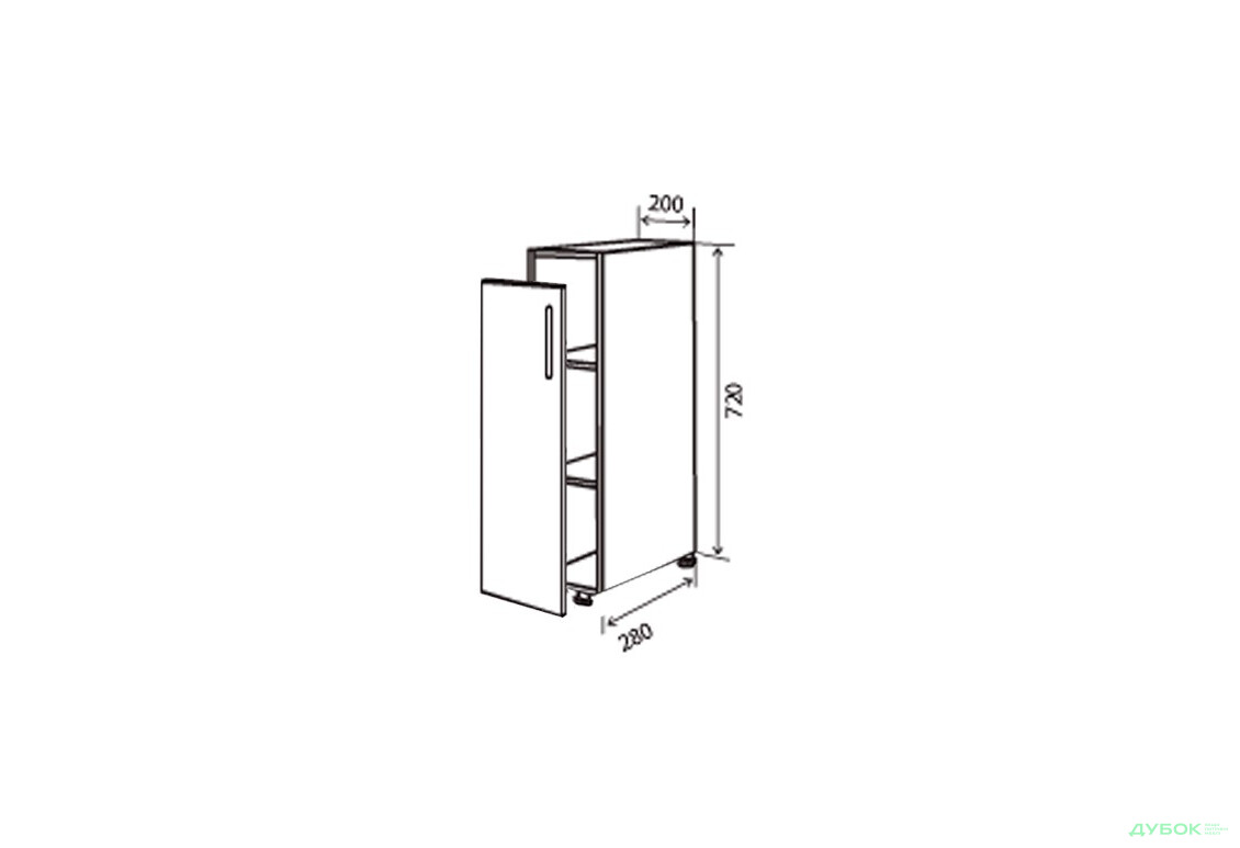 Н1 Полиці + фасад петлі 200х720 Флет Люкс VIP-master - Зображення 1 Зображення 1 - Н1 Полиці + фасад петлі 200х720 Флет Люкс VIP-master