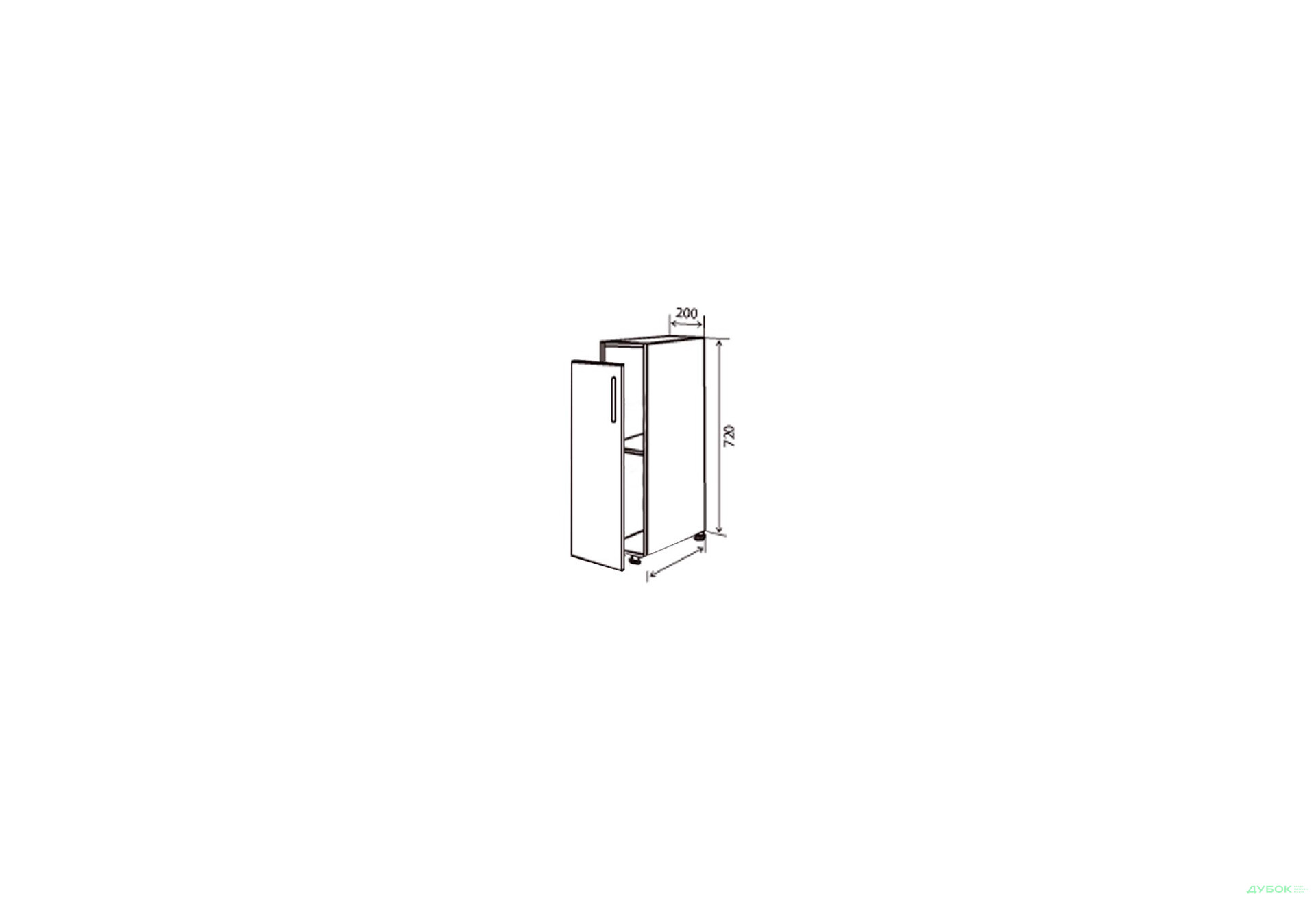 Изображение 1 - Н1 Полки + фасад петли 200х720 Флэт Вип-Мастер