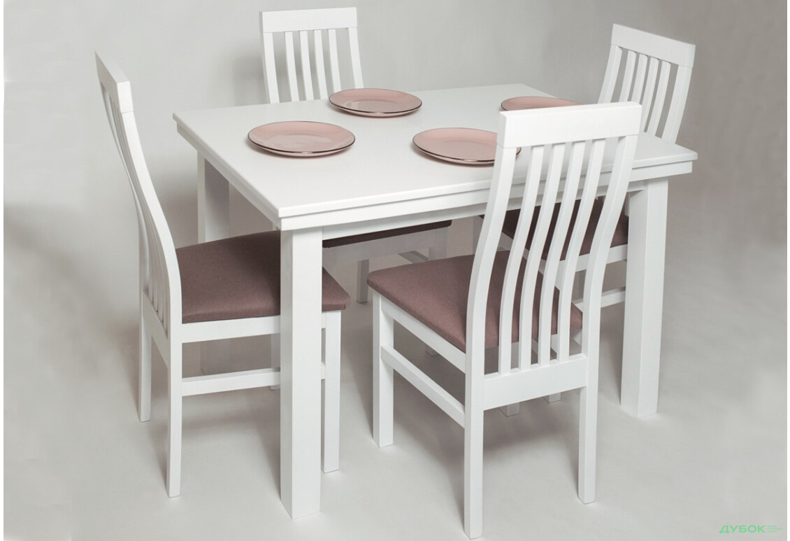 Комплект: стол Европа прямоуг. 120х70 + стулья Модерн без резьбы/4шт. Pavlik