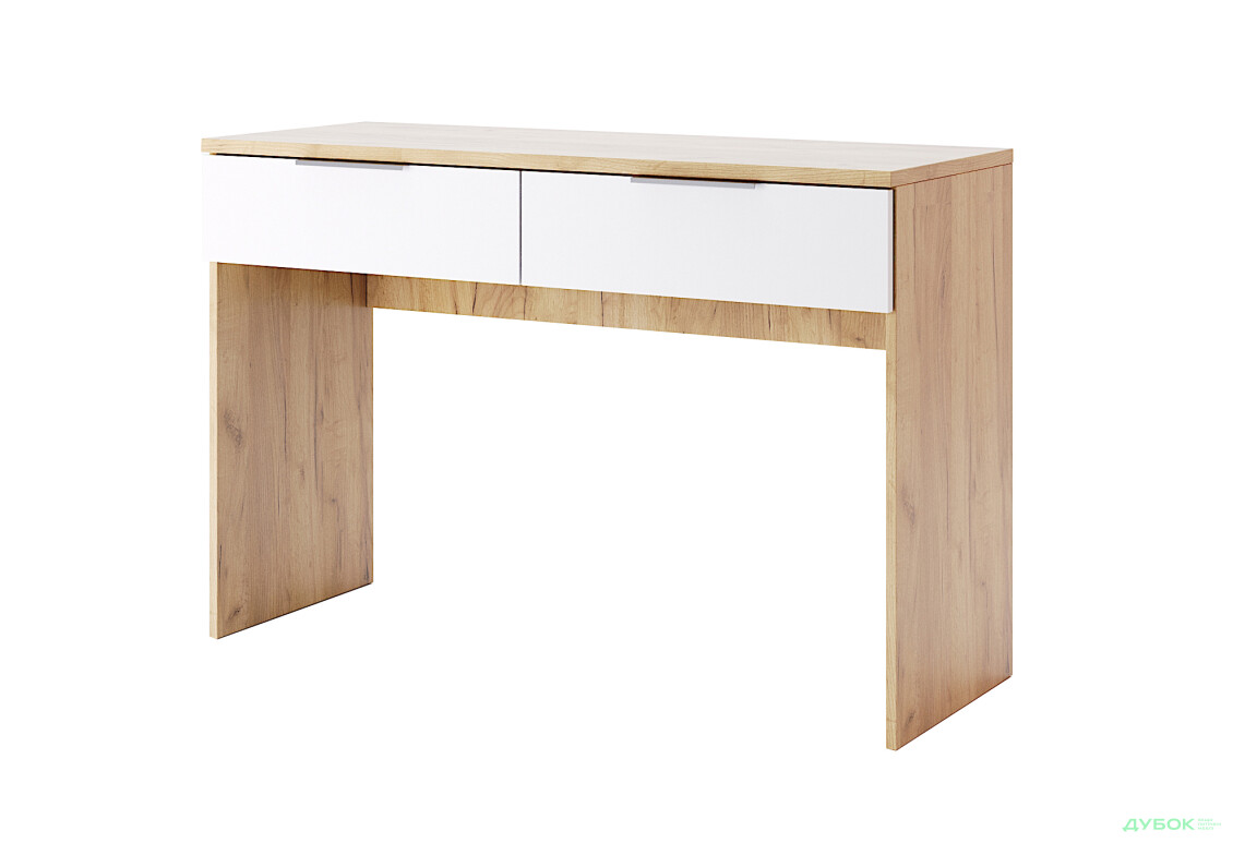 Стол туалетный МироМарк Асти с 2 ящиками 120 см Дуб крафт/Белый - Изображение 1 Изображение 1 - Стол туалетный МироМарк Асти с 2 ящиками 120 см Дуб крафт/Белый