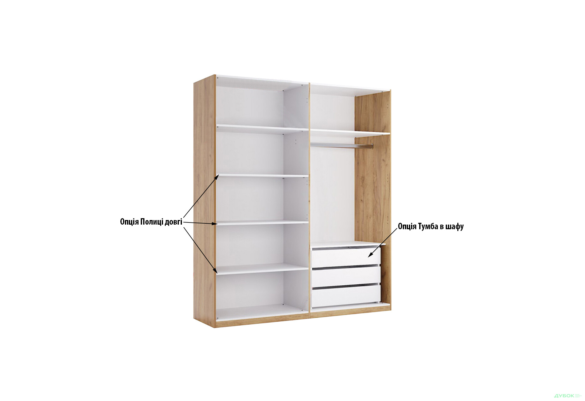 Зображення 3 - Шафа MiroMark Луна 4-дверна 184 см Лава/Дуб Крафт