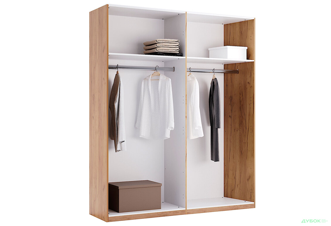 Зображення 2 - Шафа MiroMark Луна 4-дверна 184 см Лава/Дуб Крафт