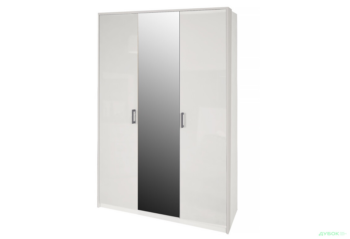Шкаф МироМарк Рома 3-дверный с зеркалом 138 см Белый