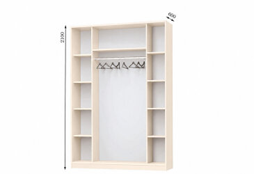 Корпус Комби 1500х600 Шкаф-купе 2D 1500