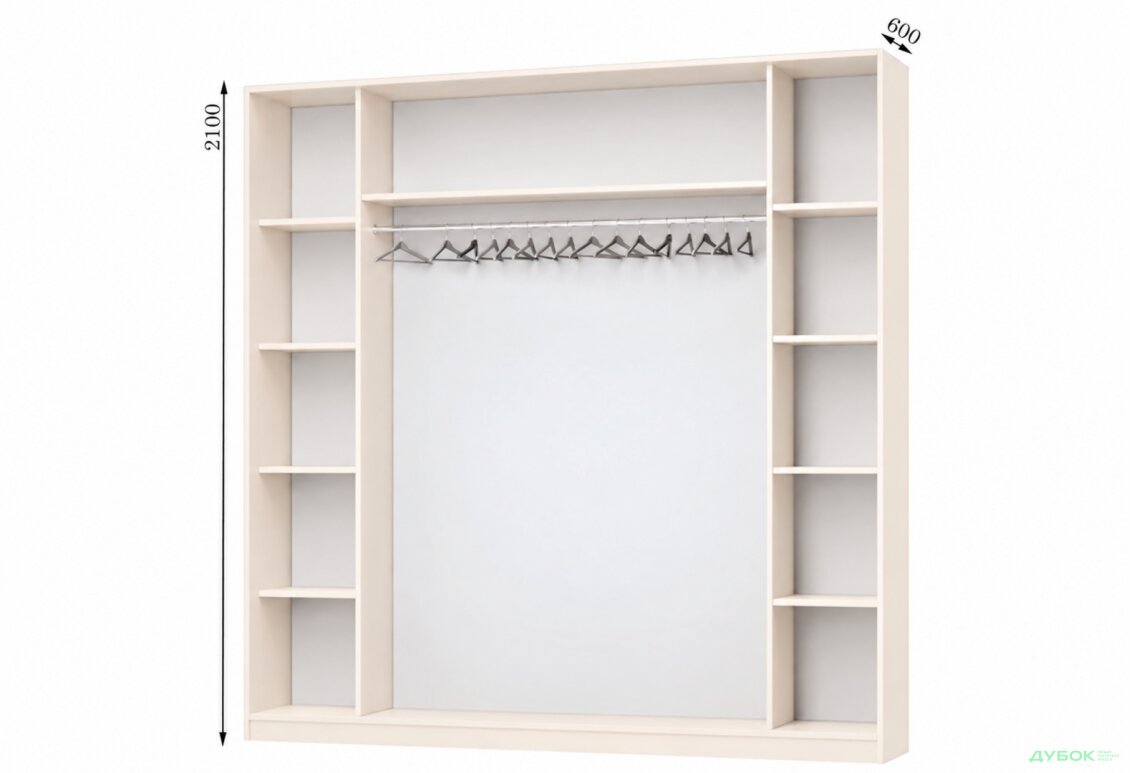 Корпус Комбі 2300х600 Шафа-купе 3D 2300