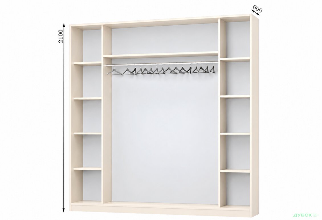 Корпус Комбі 2500х600 Шафа-купе 3D 2500