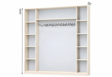 Корпус Комбі 2600х600 Шафа-купе 3D 2600