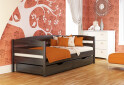 Фото 1 - SALE Серія Вега ліжко Нота Плюс Венге 90х200 (масив) з шухлядами, колір 106 Естелла