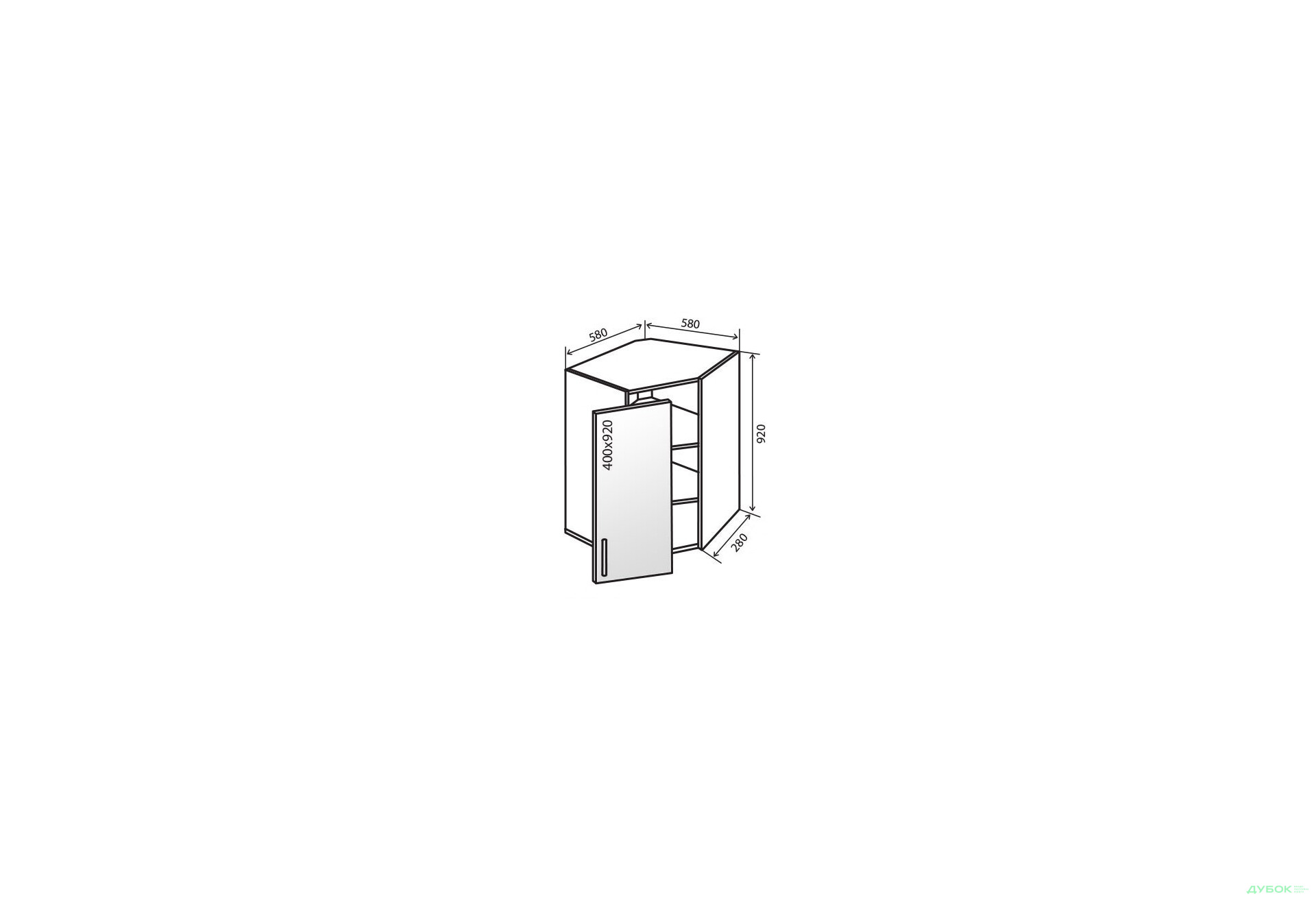 Зображення 1 - В54 Тумба 1Д 58 Вітрина МоДа Мат / MoDa Matt VIP-master