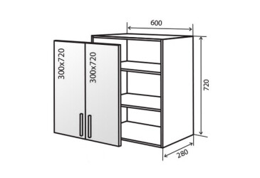 В6 Тумба вітрина 2Д 60 МоДа Мат / MoDa Matt VIP-master