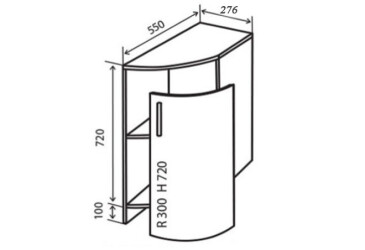 Н17R+ Тумба радиусная МоДа Мат / MoDa Matt Вип-Мастер