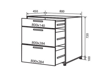 Н29 Тумба 3Ш 80 МоДа Мат / MoDa Matt VIP-master