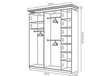 Корпус 2220х600 W Рим-Венеціано 3Д 2.2м VIP-master