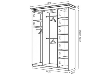 Корпус 1800х600 W Рим-Венециано 2Д 1.8м Вип-Мастер