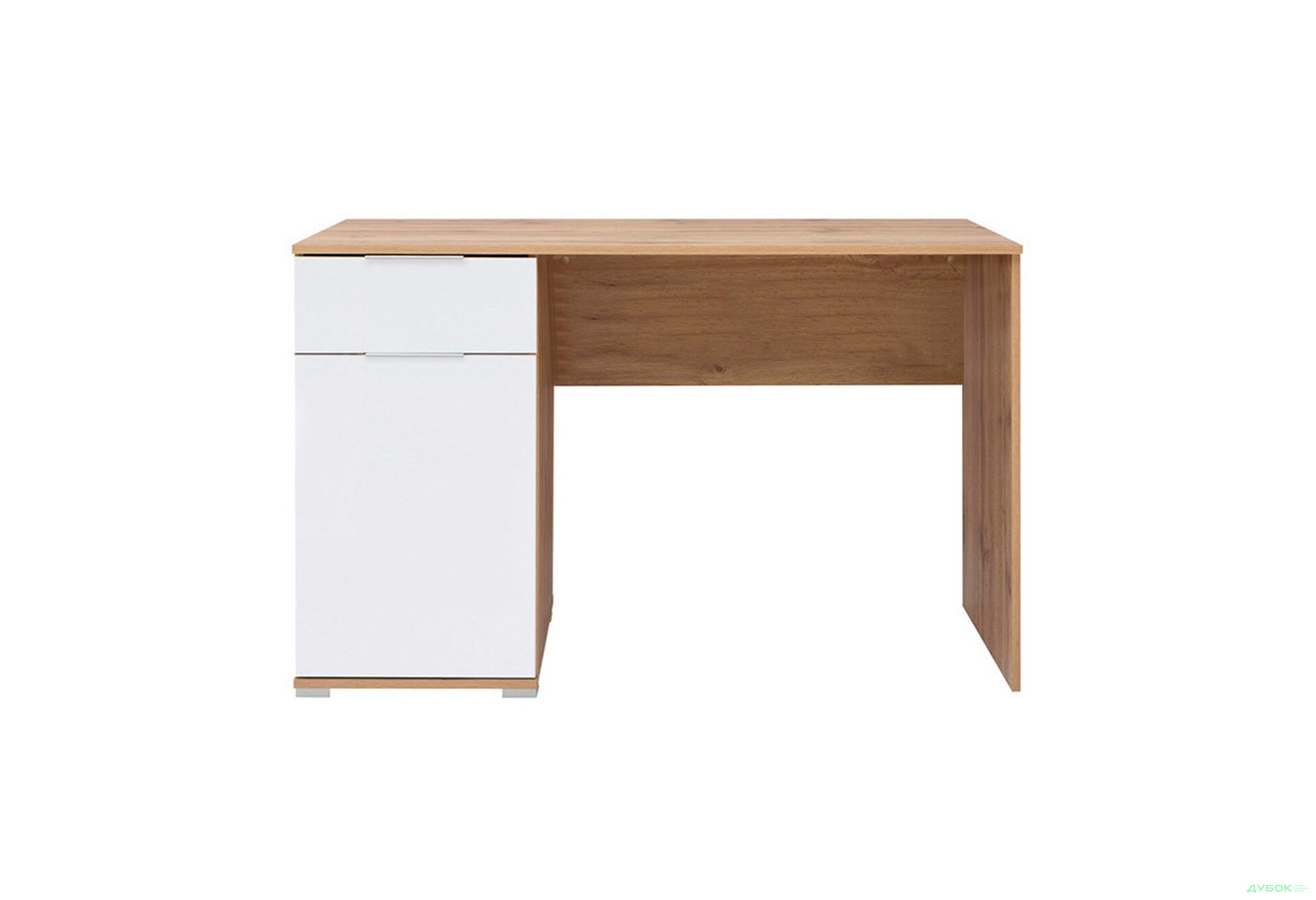 Стол письменный ВМК Злата 120x60 см с тумбой и ящиком, дуб тахо/белый - Изображение 1 Изображение 1 - Стол письменный ВМК Злата 120x60 см с тумбой и ящиком, дуб тахо/белый
