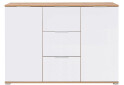 Фото 1 - Комод ВМК Злата 2-дверний з 3 шухлядами 135 см Дуб тахо/Білий